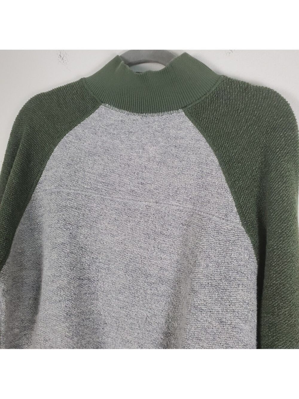 Prana Color Block Pullover Sweater XS Gray Olive Green - Picture 4 of 11